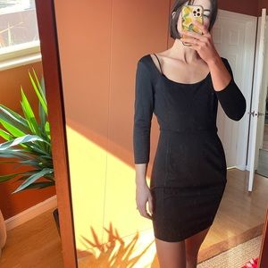 Black bodycon longer sleeve